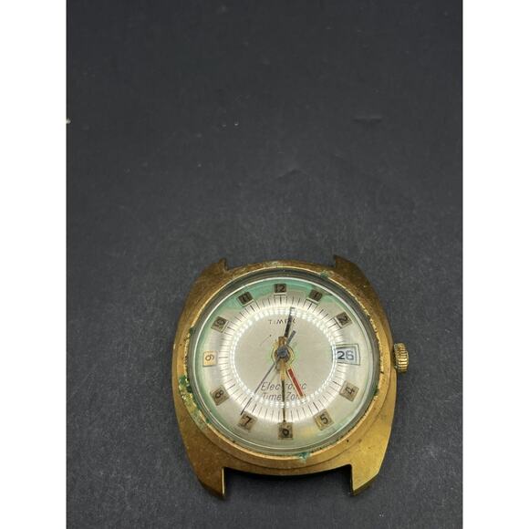Vintage Men\'s Timex Electronic Time Zone Watch Gold Plated Telephone Dial main image 5